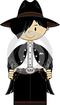 Cute Cartoon Cowboy Outlaw