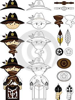 Cute Cartoon Cowboy Sheriff