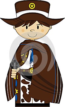 Cute Cartoon Cowboy Sheriff