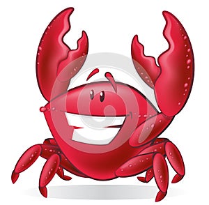 Cute Cartoon Crab Illustration.