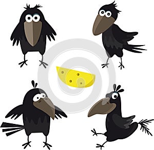 Cute Cartoon crow vector image