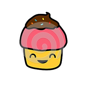 Cute cartoon cupcake