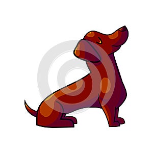 Cute cartoon dachshund