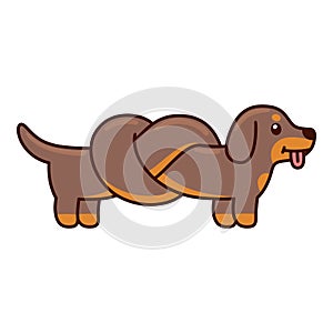 Cute cartoon dachshund