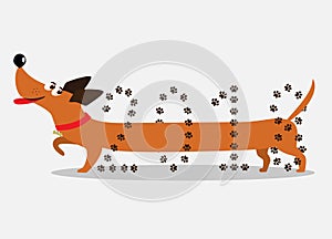 Cute cartoon dachshund dog going through number 2018