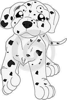 Cute cartoon dalmatian dog