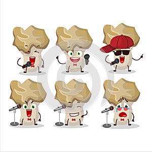 A Cute Cartoon design concept of hedgehog mushroom singing a famous song