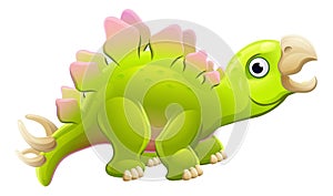 Cute Cartoon Dinosaur Stegosaurus