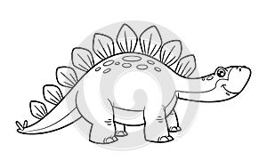 Cute cartoon dinosaur stegosaurus character