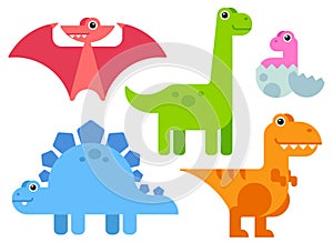 Cute Cartoon Dinosaurs Set