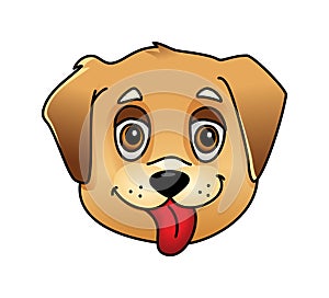 Cute cartoon dog face