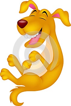 Cute cartoon dog laughing