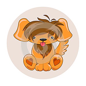 Cute cartoon dog. pet. Poster for a children`s room. Baby print for nursery. The design can be used for fashion t-shirt, greeting