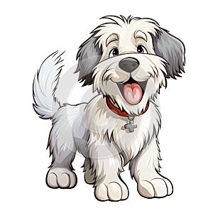 Cute cartoon dog. Sticker Clipart. AI generated