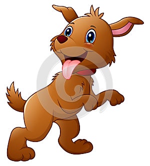 Cute cartoon dog sticking tongue