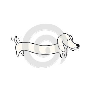 Cute cartoon dog wagging its tail illustration