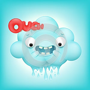Cute cartoon emoticon cloud character