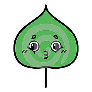 cute cartoon expressional leaf