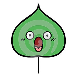 cute cartoon of a expressional leaf