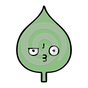 cute cartoon expressional leaf