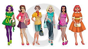 Cute cartoon fashion girls set