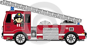 Cute Cartoon Fireman - Firefighter