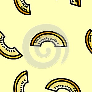 Cute cartoon flat style cantaloop melon seamless pattern