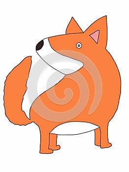 Cute cartoon,fox animal illustration  white background