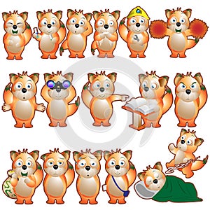 Cute Cartoon Fox Collection Set