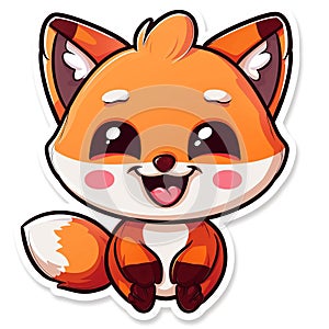Cute cartoon fox. Kawaii animal illustration. Perfect for children\'s book, nursery decor, or t-shirt design photo