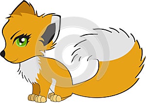 Cute cartoon fox. Vector