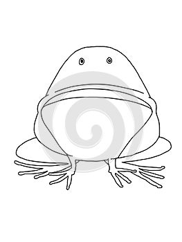 Cute cartoon, frog  animal illustration  white background