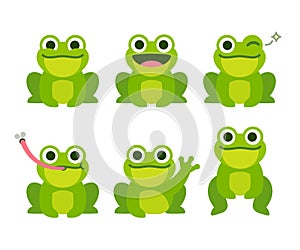 Cute cartoon frog set