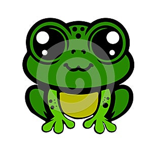 Cute Cartoon Frog Vector photo