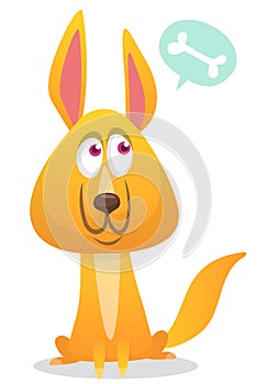 Cute cartoon  funny dog. Vector illustration