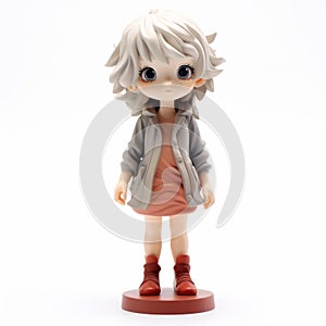 Cute Cartoon Girl Figurine With Gray Hair - Ricoh Ff-9d Style photo