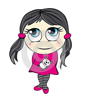 Cute cartoon girl illustration