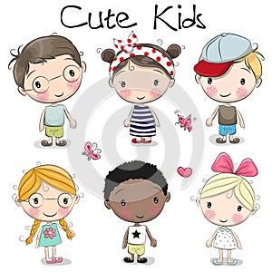 Cute cartoon girls and boys