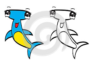 Cute cartoon hammerhead