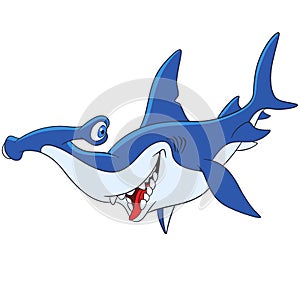 Cute cartoon hammerhead shark