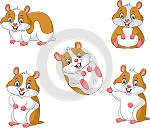 Cute cartoon hamsters collection set