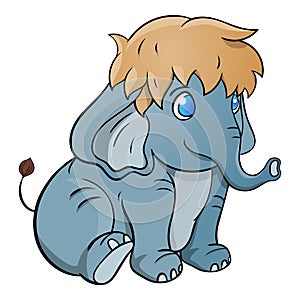 Cute cartoon.Happy elephant.