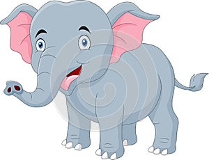 Cute Cartoon happy elephant smile