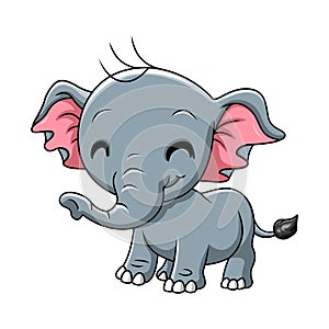 Cute Cartoon happy elephant smile