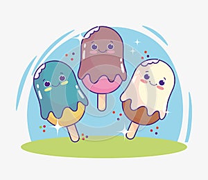 cute cartoon icecreams