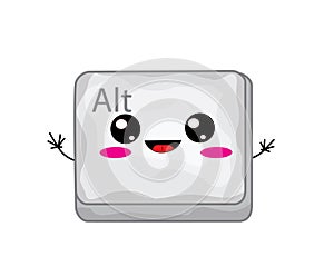 Cute cartoon illustration of Keyboard Alt button