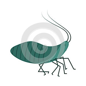 Cute cartoon insect character. Charming green bug.