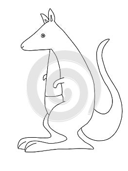 Cute cartoon,kangaroo  animal illustration  white background