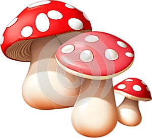 Cute Cartoon Kawaii Mushroom icon, Kawaii Mushroom clipart.