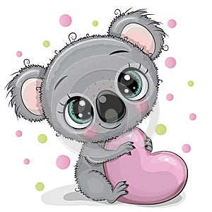 Cute Cartoon Koala with heart